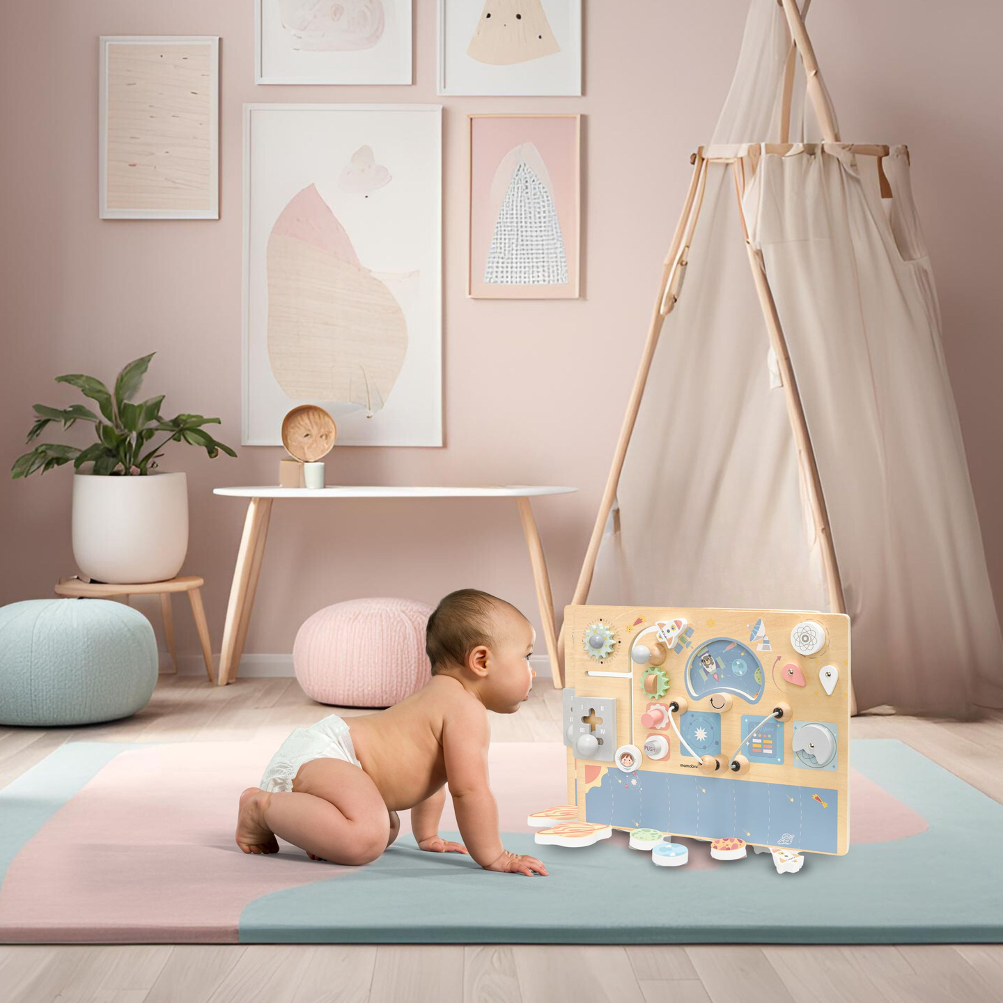 Fából készült manipulatív tábla - Kozmosz