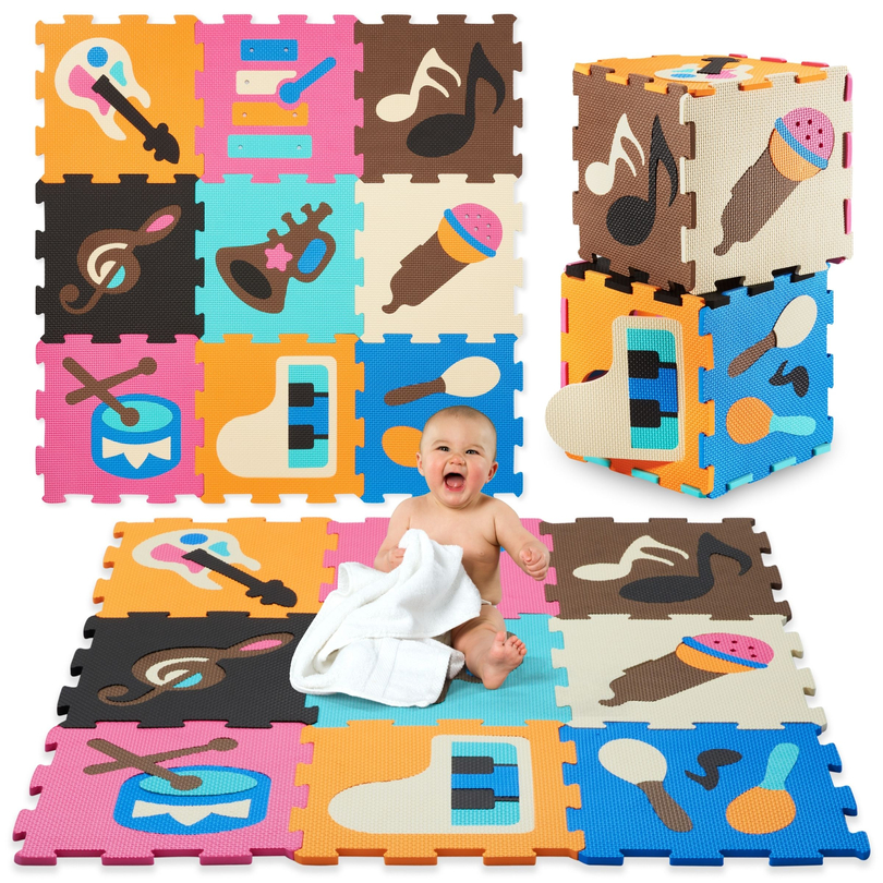 Oktatási habszivacs puzzle szőnyeg 90 x 90 x 1cm - EVA habszivacs - design: műszerek