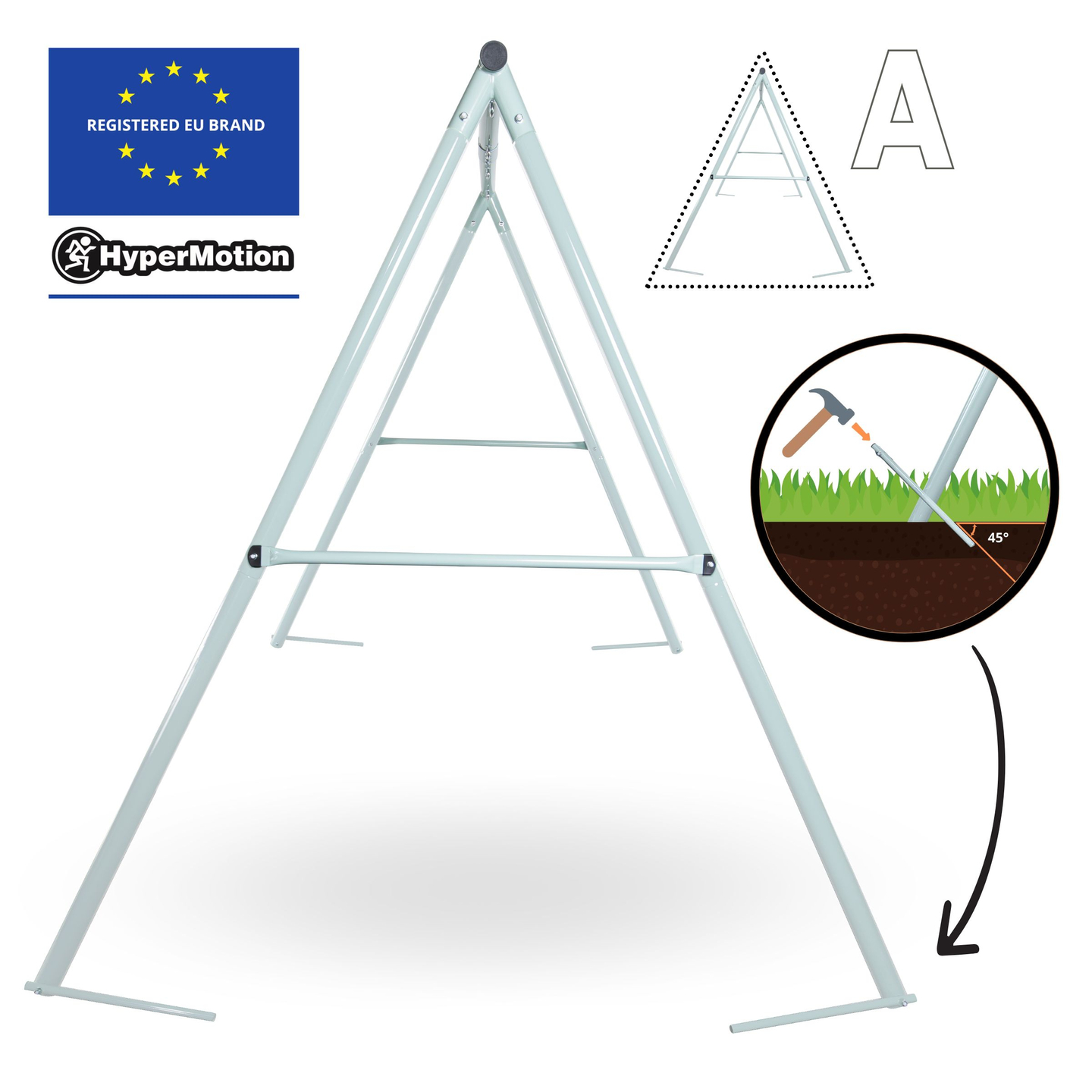 Dupla kerti hinta kerettel és kötelekkel - ülőke és gólyafészek