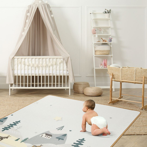 Kétoldalas habszőnyeg XXL - tekercs 1 CM (erdő és hegyek)