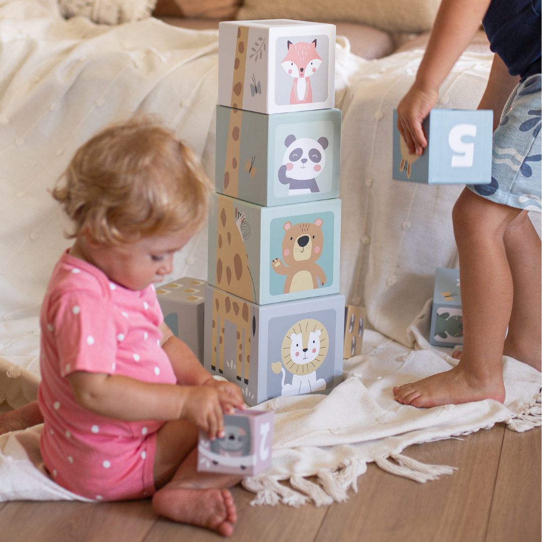 Gyerekeknek 10 darabos kirakós torony - számok és állatok