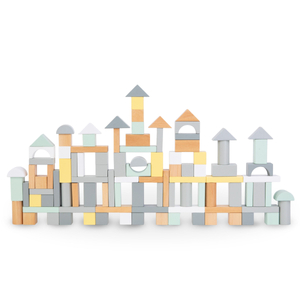 Pasztell fakockák - 100 darabos XL készlet