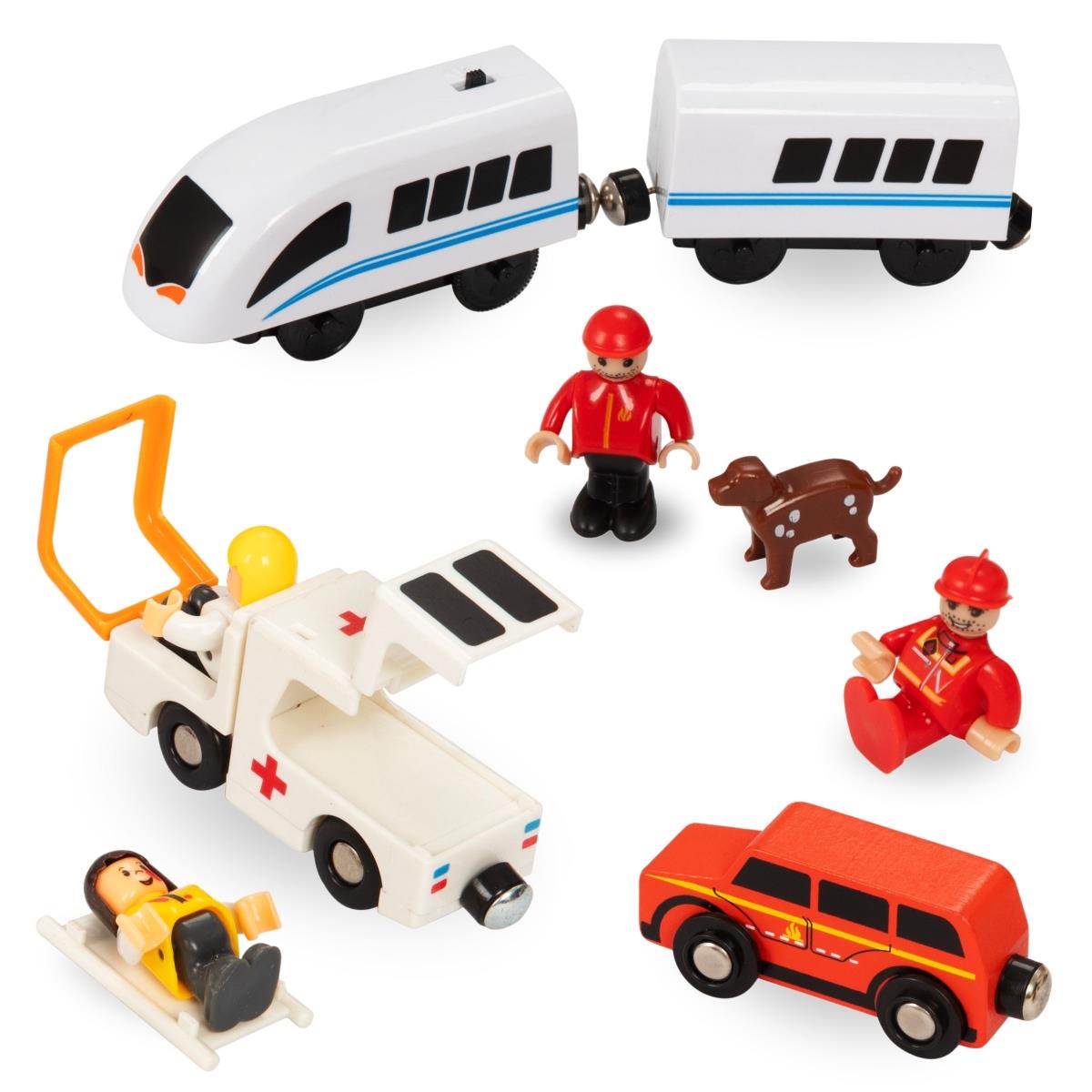 Favonat, akkumulátoros szerelvény - Tűzoltóság, vágányok, autók, hidak, sorompó