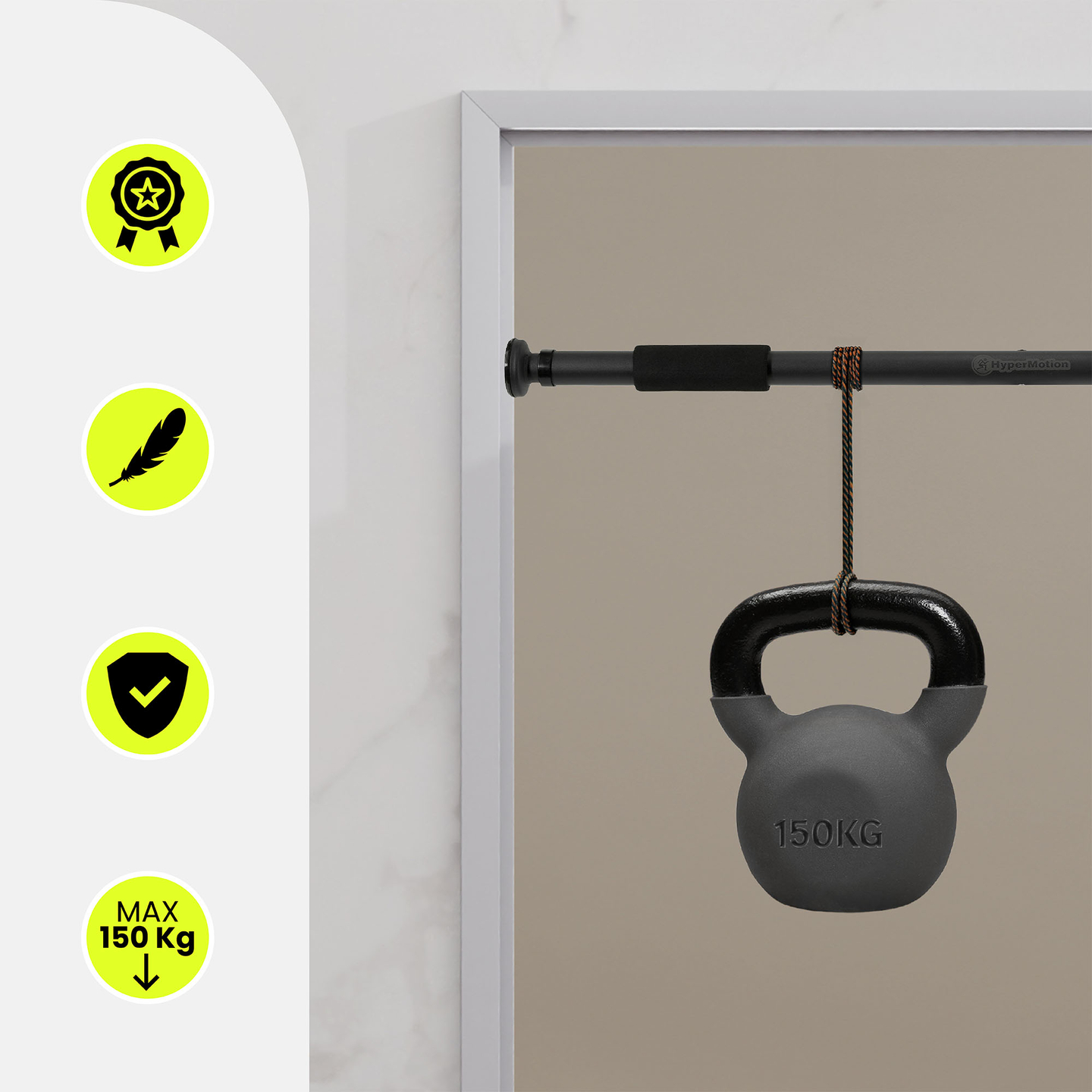HyperMotion állítható húzódzkodó rúd 80-130 cm, 150 kg, fekete