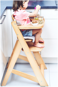 Fa etetőszék Moby-System WOODY - natúr fa színben