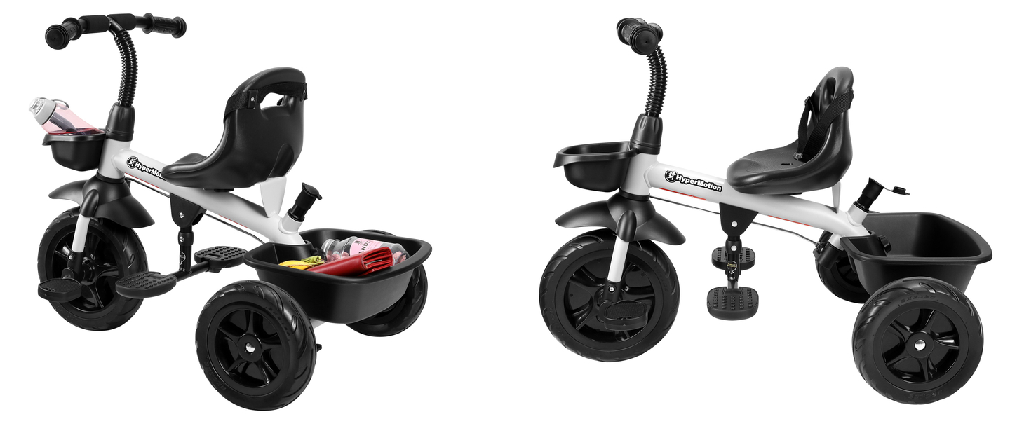 HyperMotion TOBI VECTOR háromkerekű - örökké tartó felfújható kerekek + tolórúd. Szín: világosszürke.