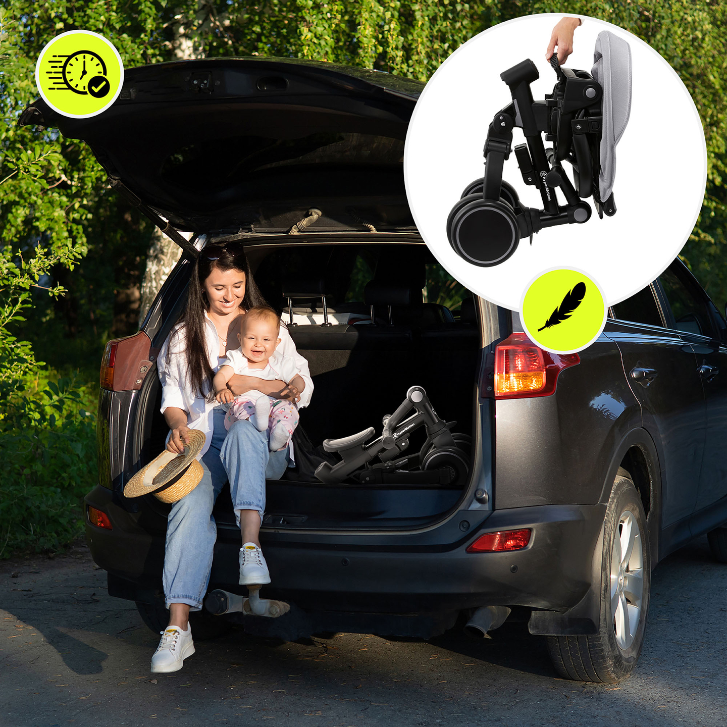 8in1 multifunkciós tricikli TOBI FOREST - szürke