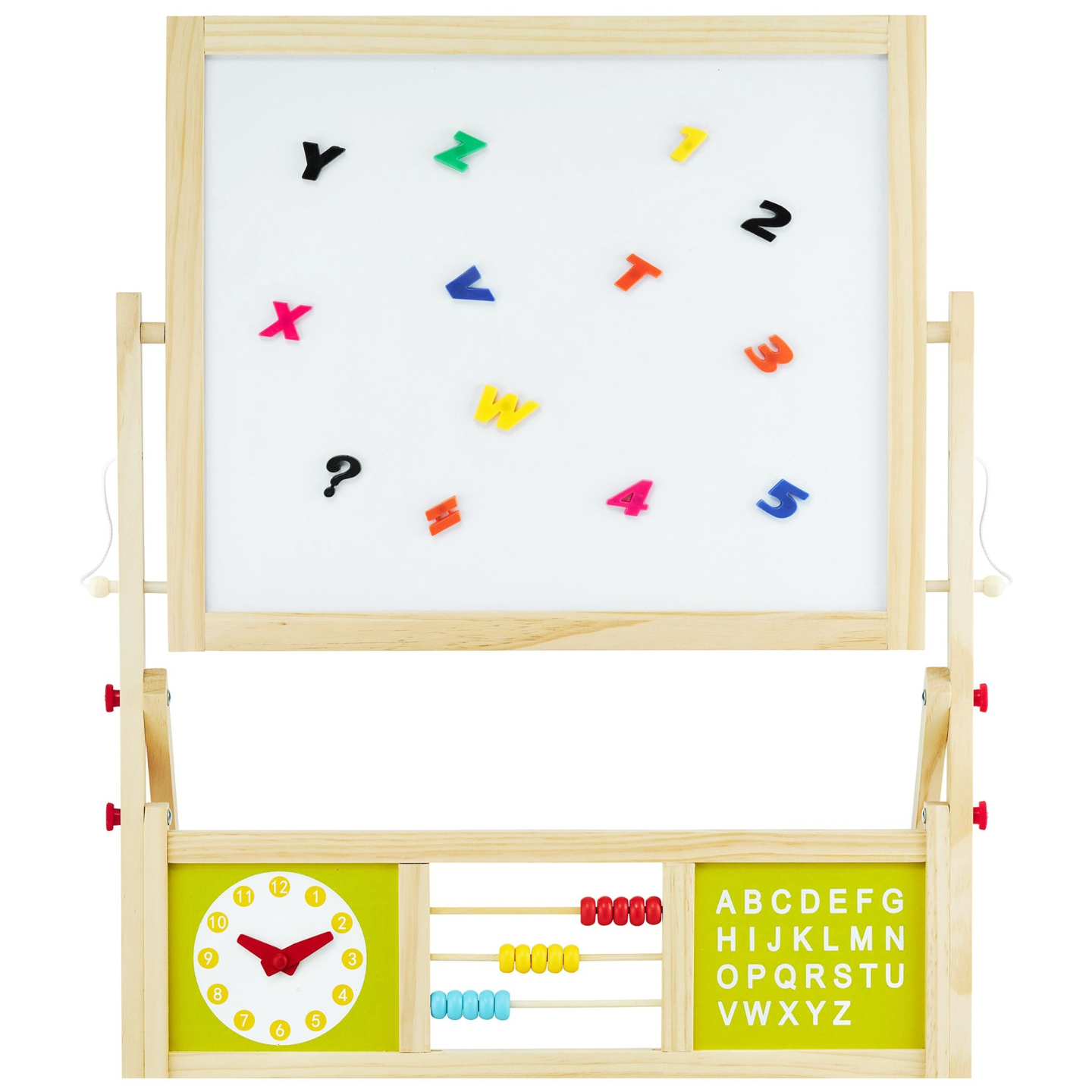 Nagy oktatási kétoldalas tábla: mágneses és krétatábla - száraz radír tábla, fa