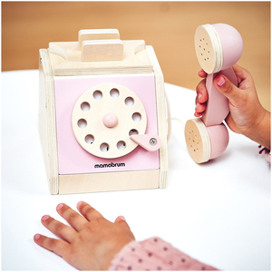 Retro fa telefon - pasztell rózsaszín
