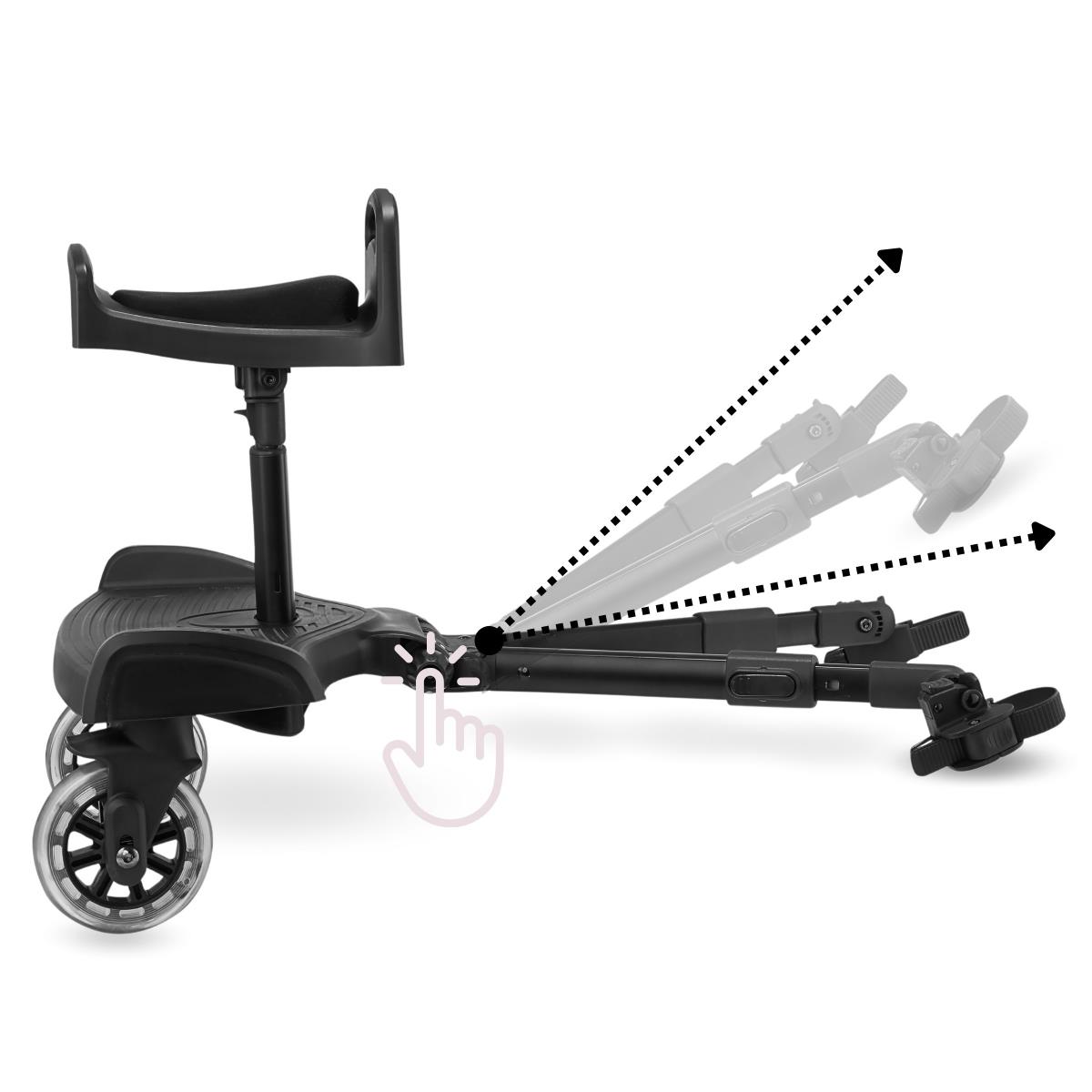 Babakocsi hosszabbító állítható üléssel és univerzális rögzítési rendszerrel - Moby-System BUGGY2GO