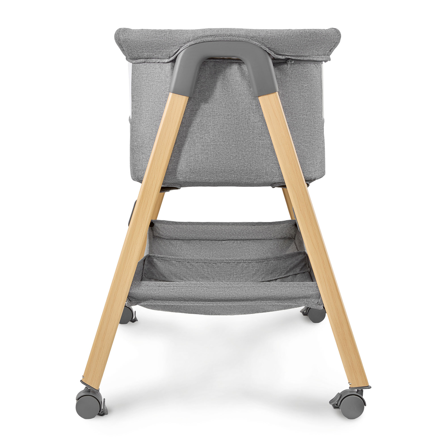 Babaágy, szabadon álló, utazóágy, bölcső matraccal - szürke