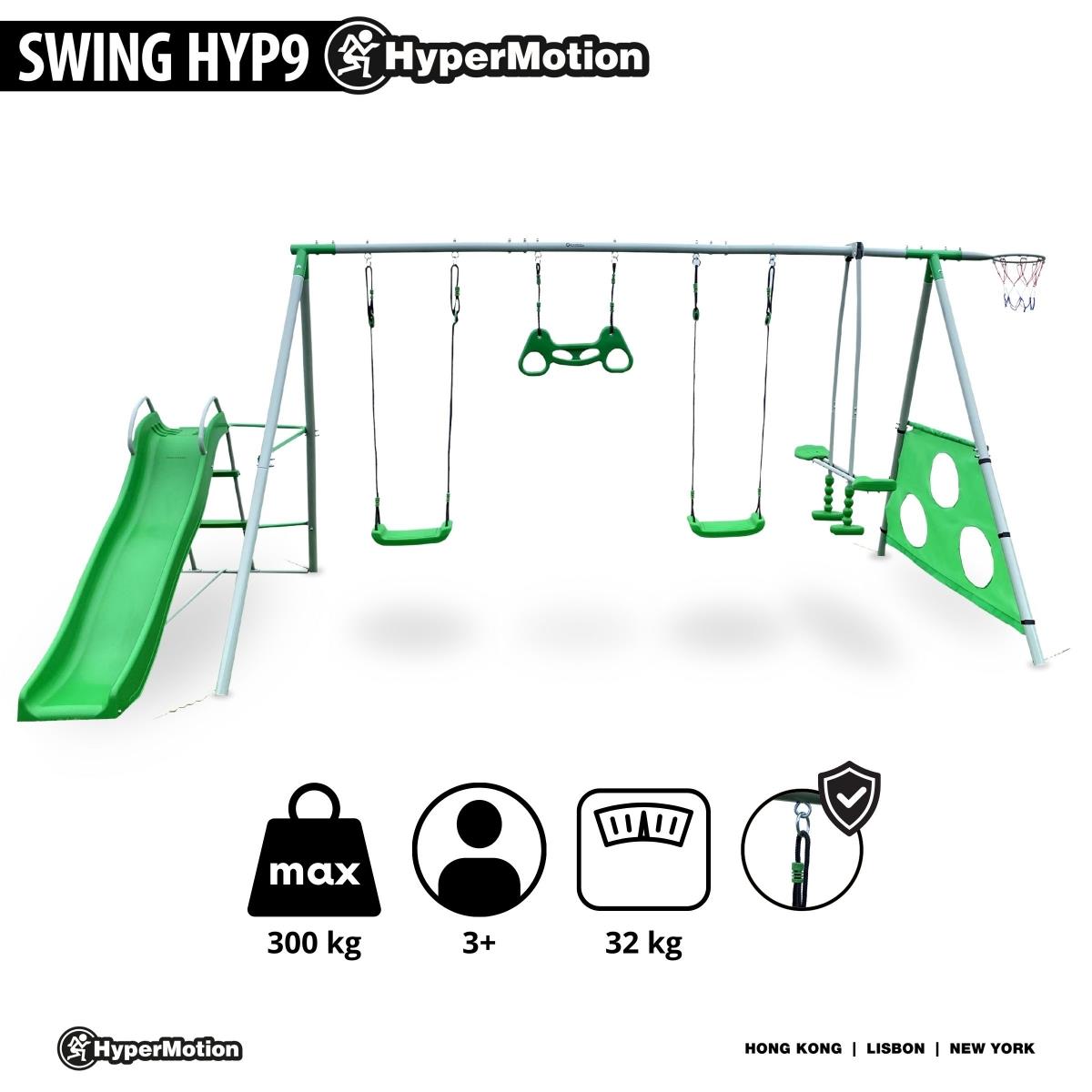 XXXL kerti játszótér gyerekeknek hintával, csúszdával, tornatrapézzel, kosárlabdával és focikapuval