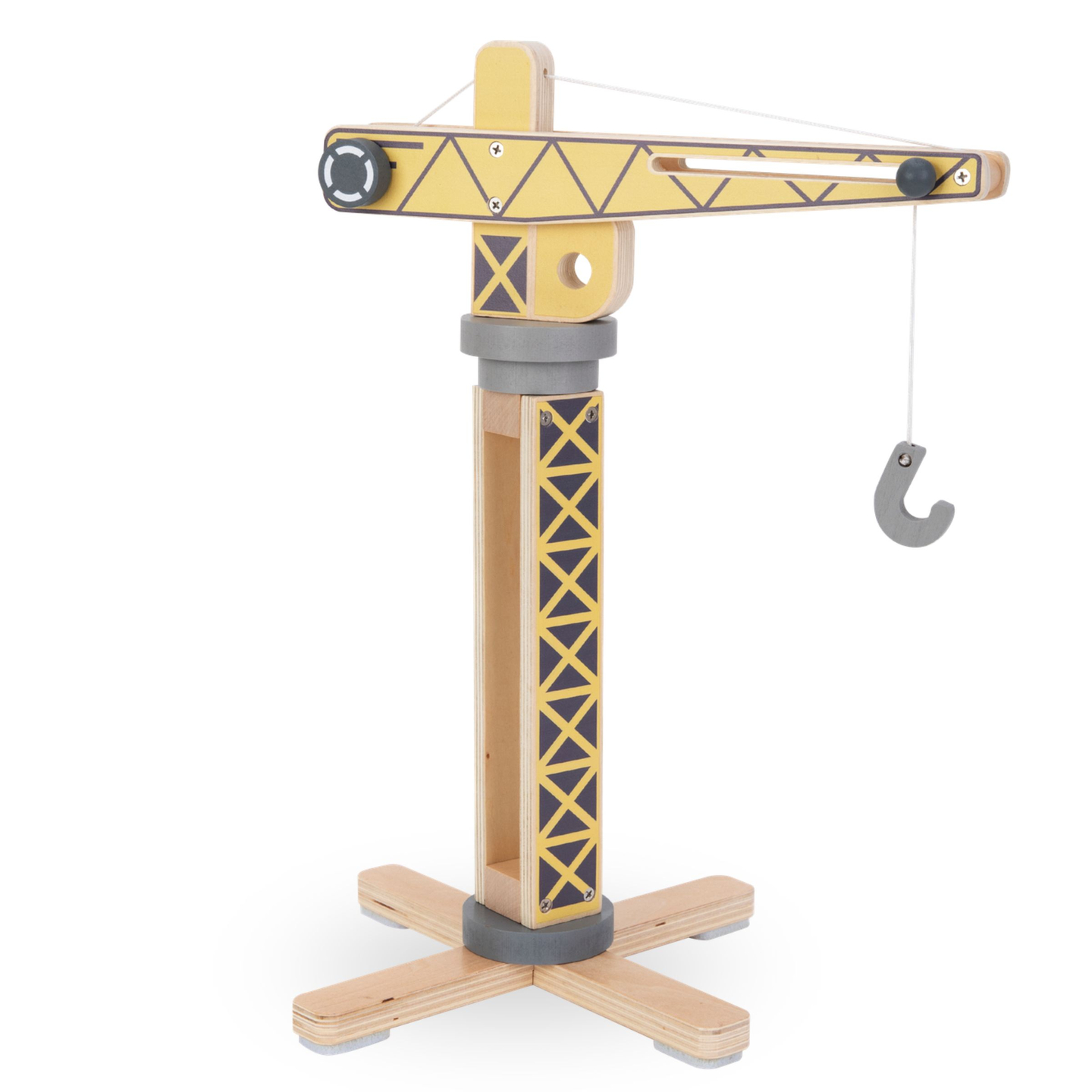 Fából készült építkezés nagy mobil daruval és járművekkel, toronydaruval