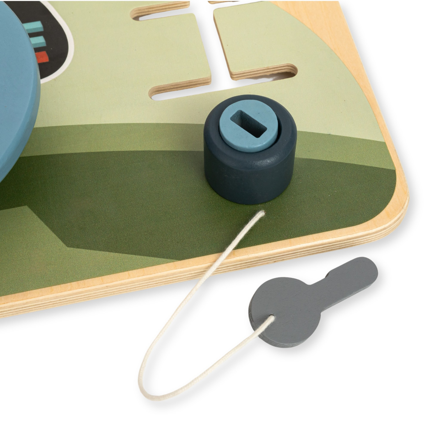 Fa Montessori tábla 2 az 1-ben vezetőfülke a kis sofőrnek és pilótának – kormánykerék, sebességváltó, útitérképek, radar