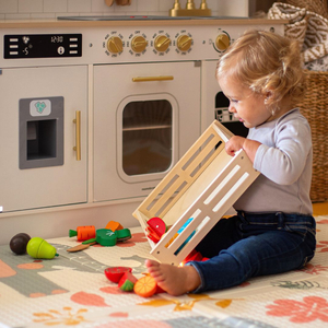 Fából készült gyümölcsök és zöldségek vágásához