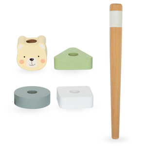 Fából készült oktatási 7 az 1-ben zenei asztal cintányérokkal és gonggal - vad dzsungel