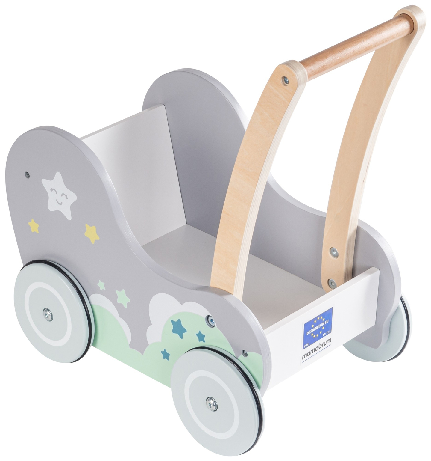 Fából készült babakocsi járókeret