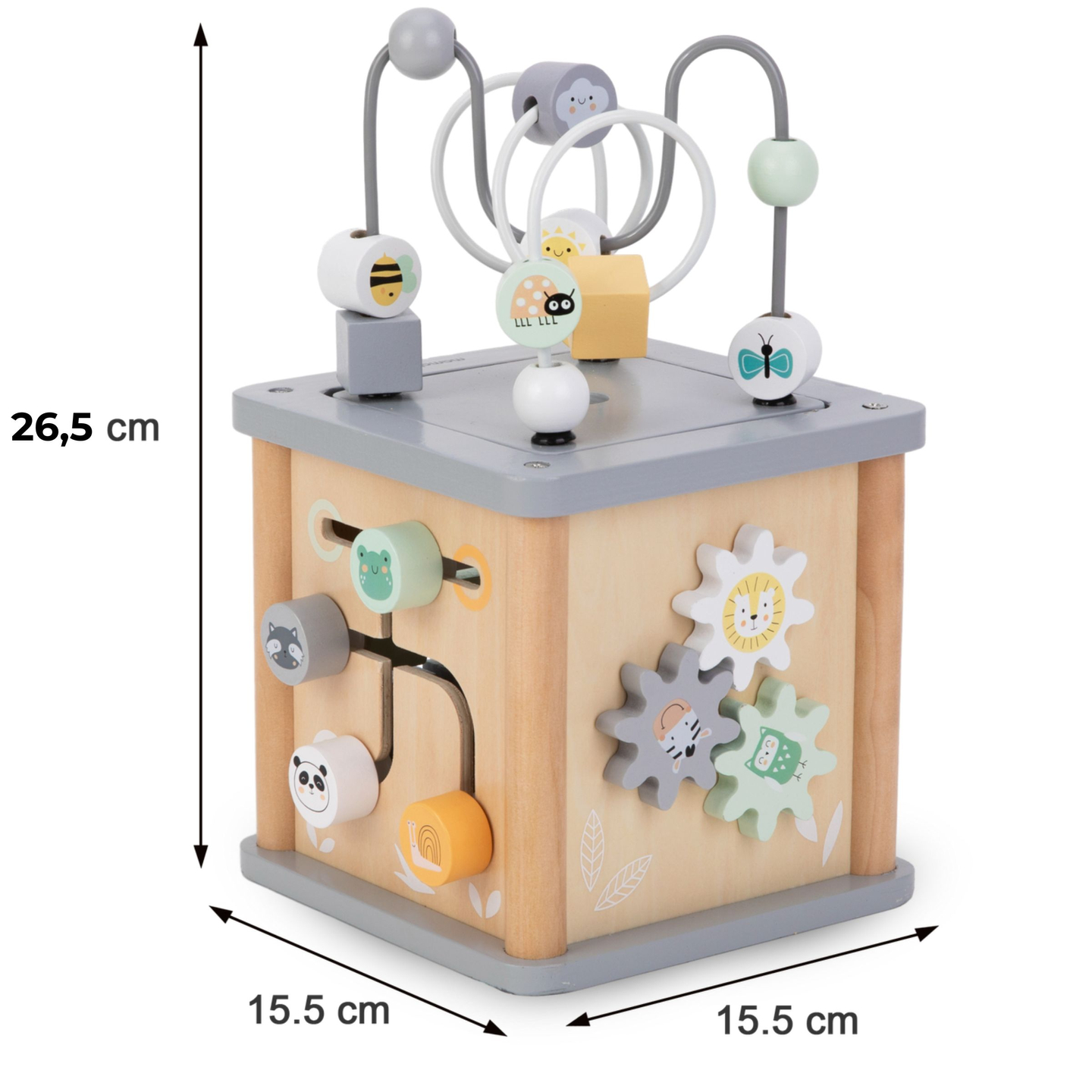 Montessori fából készült oktató kocka - motoros hurok