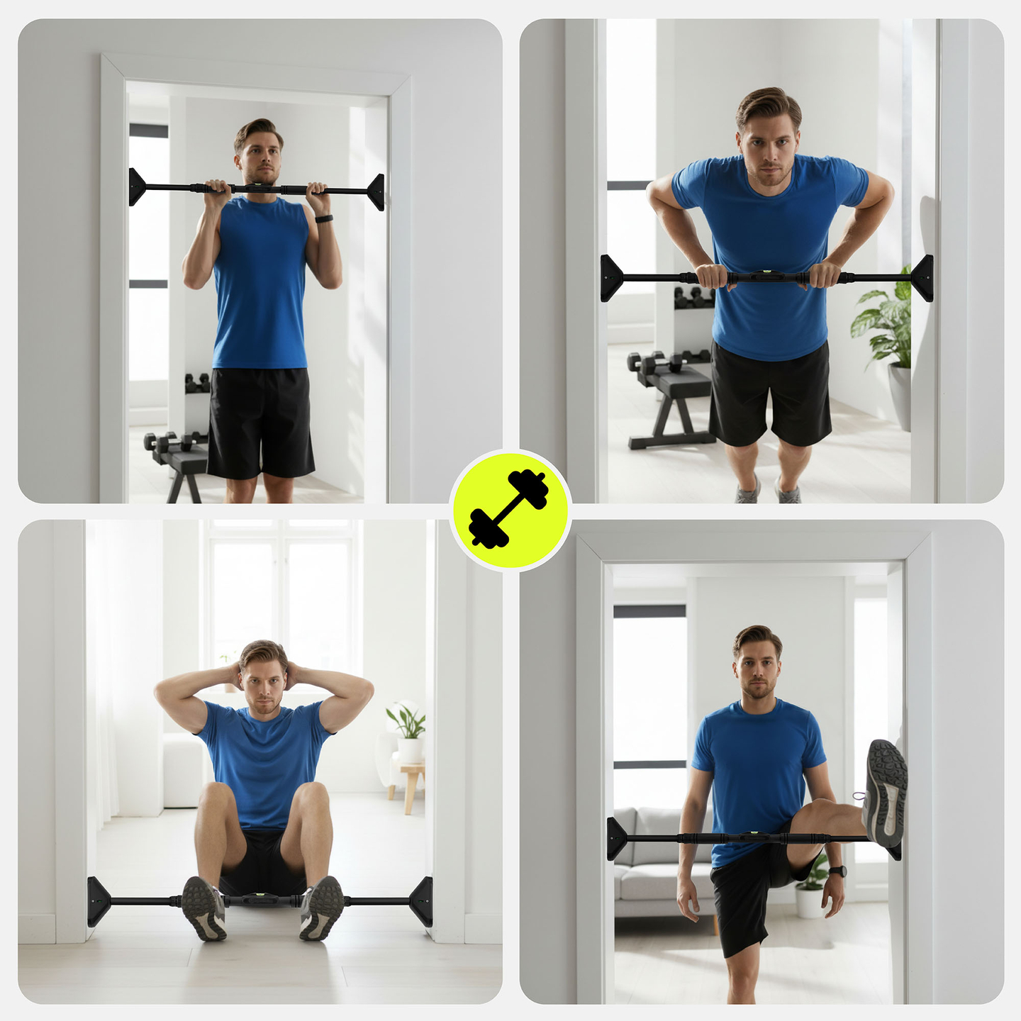 HyperMotion állítható húzódzkodó rúd 70–100 cm, 200 kg, fekete