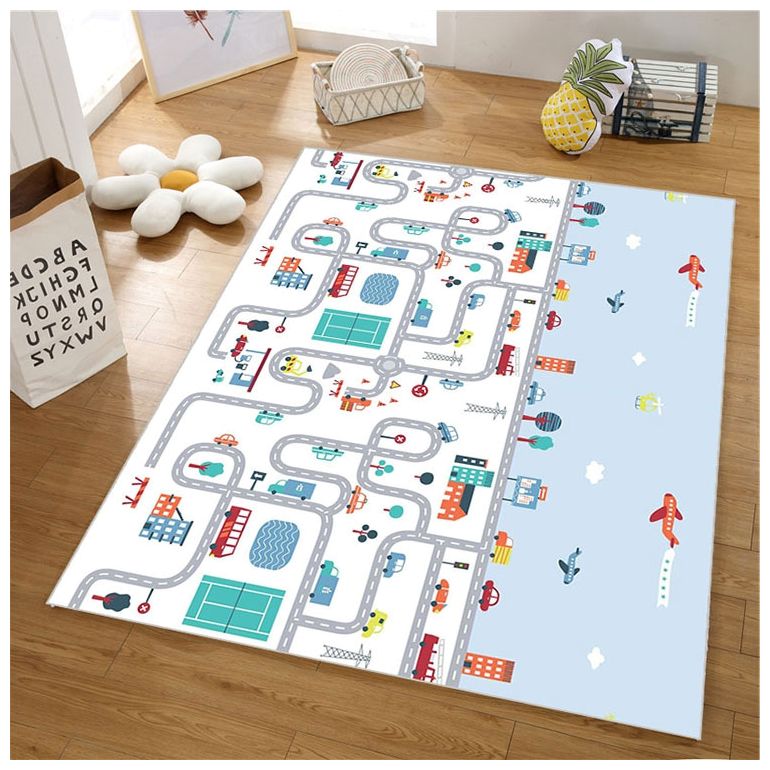 Kétoldalas habszőnyeg XXL - tekercs 2 cm (utak és cikkcakk)