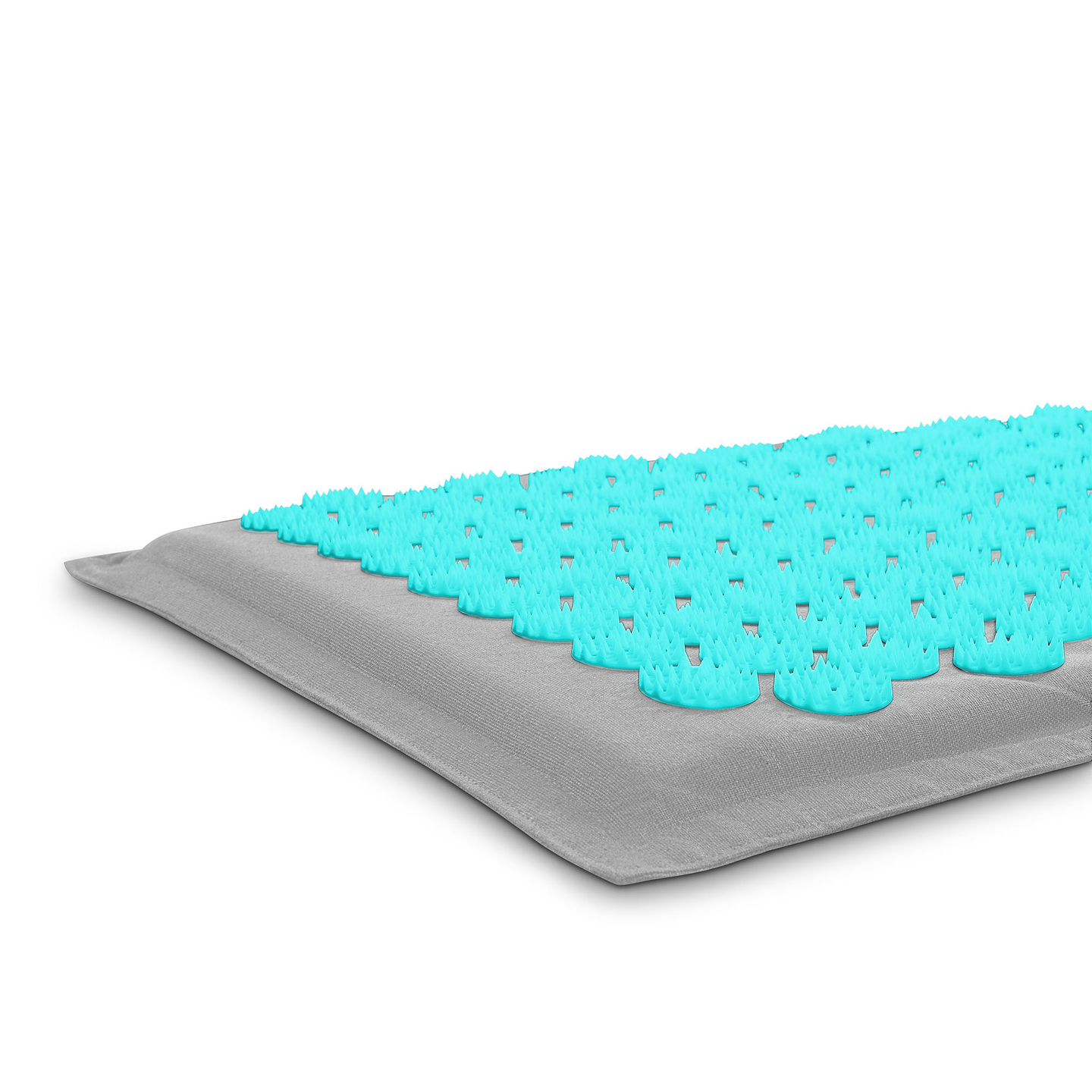 Öko vászon akupresszúrás szőnyeg kókuszrosttal és hajdinapárnával – 68 cm HyperMotion szürke-menta