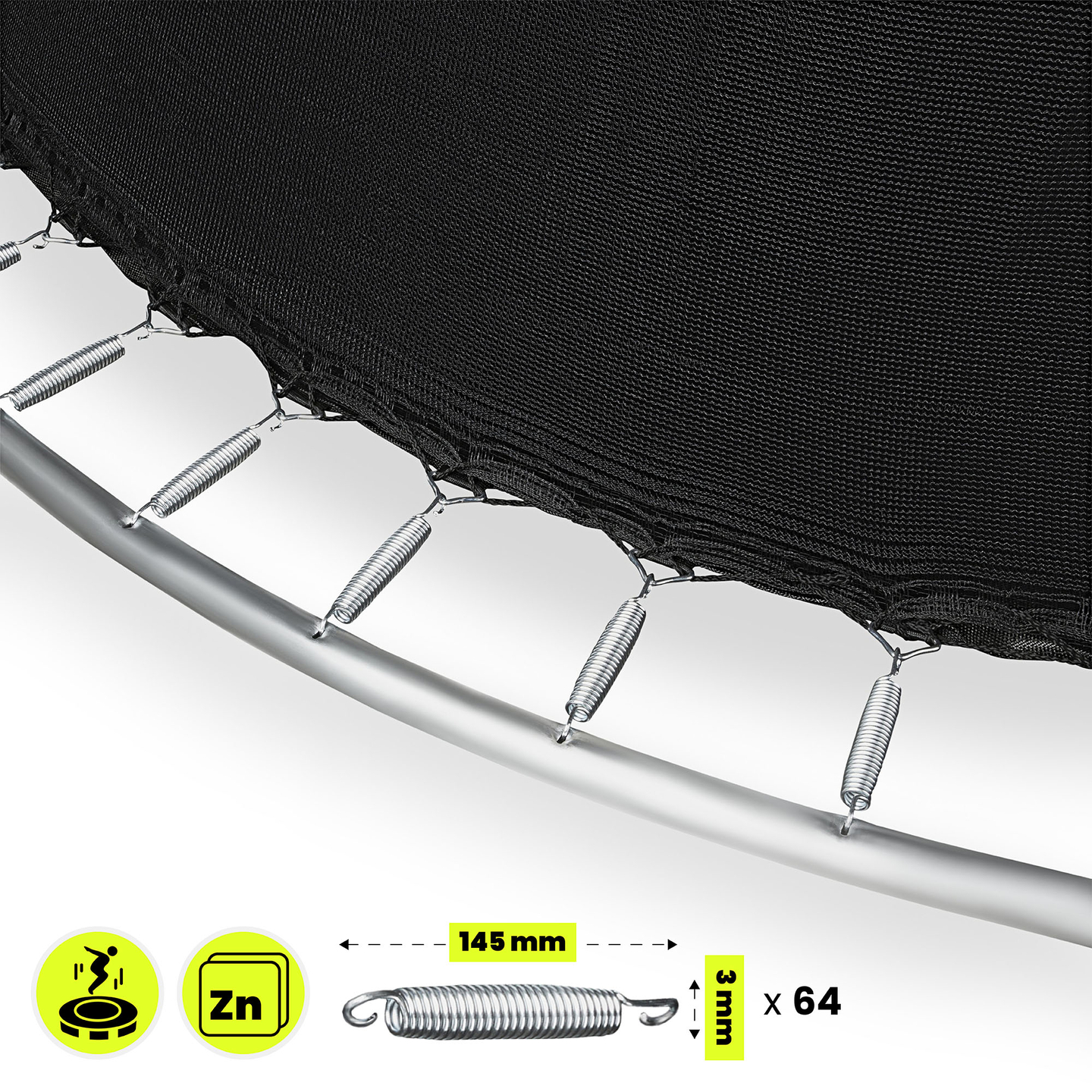 XXL kerti trambulin gyerekeknek HyperMotion - 366 cm 12FT - létrával és belső hálóval - otthonra és kertre - 150 kg max