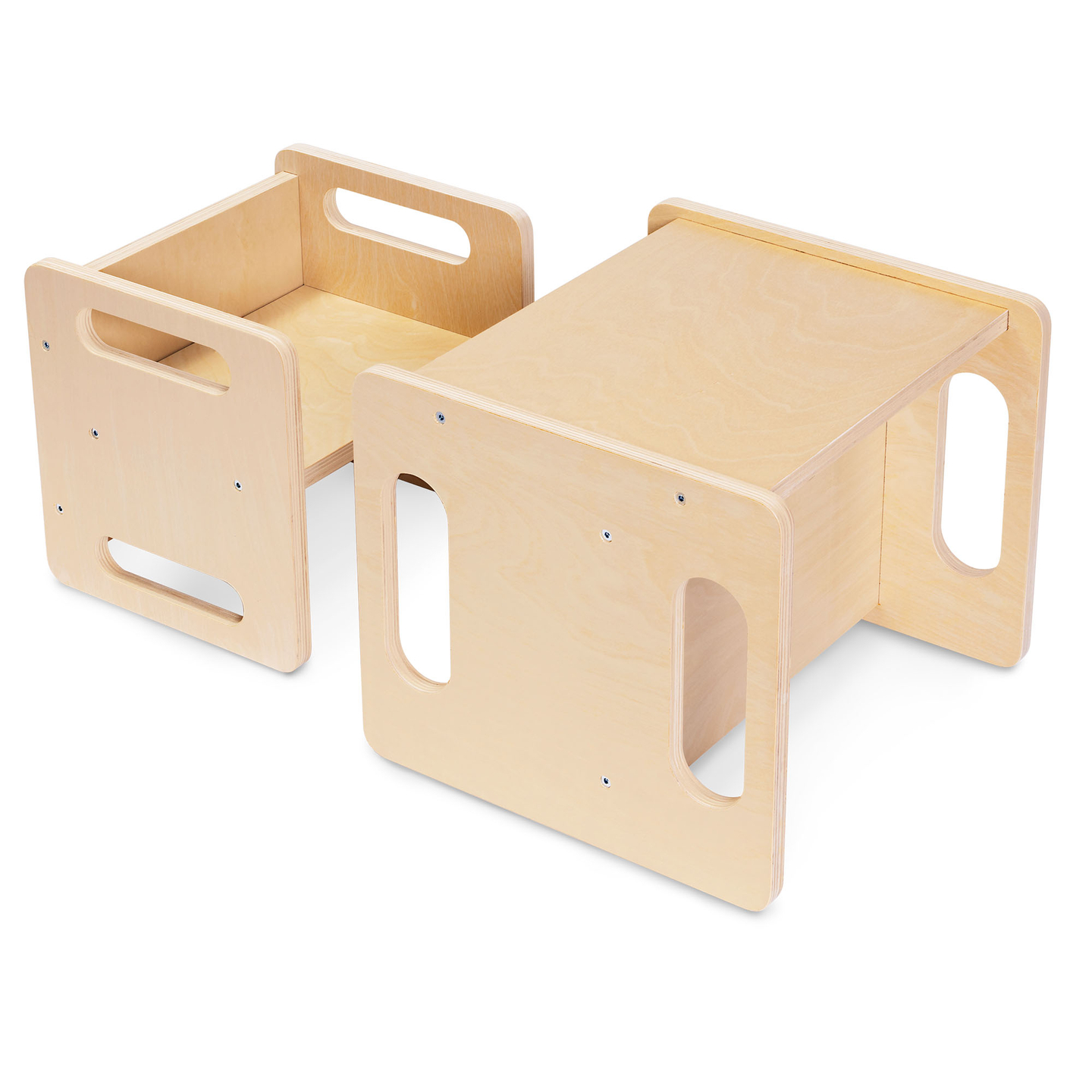 Fa asztal és szék ugródeszka funkcióval – multifunkcionális Montessori szett gyerekeknek