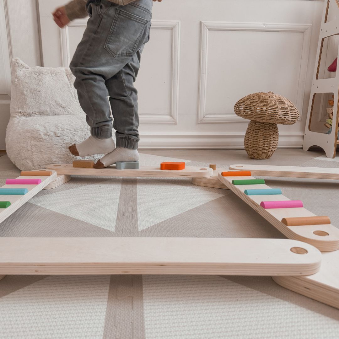 Fából készült egyensúlyi pálya - érzékszervi pálya - 14 elem