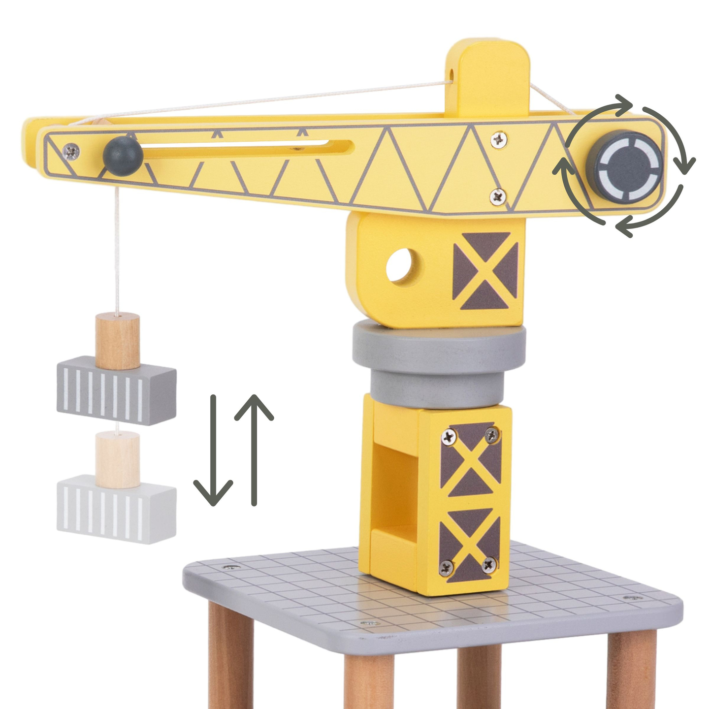 Mobil kikötői daru mágneses csörlővel és tartozékokkal - fából készült készlet