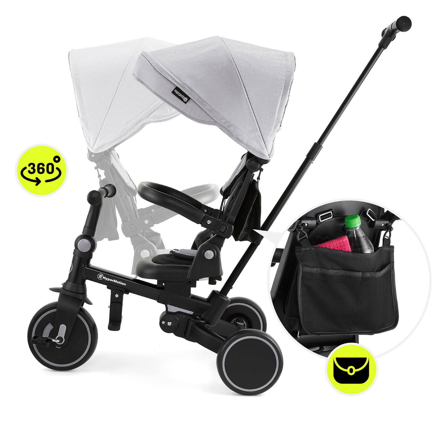 8in1 multifunkciós tricikli TOBI FOREST - szürke