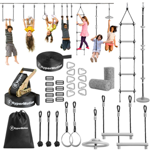 Ninja akadálypálya gyerekeknek - HyperMotion slackline szett - 10 akadály