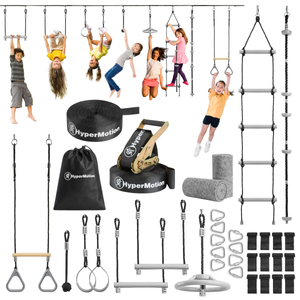 Ninja akadálypálya gyerekeknek - HyperMotion slackline készlet - 9 akadály