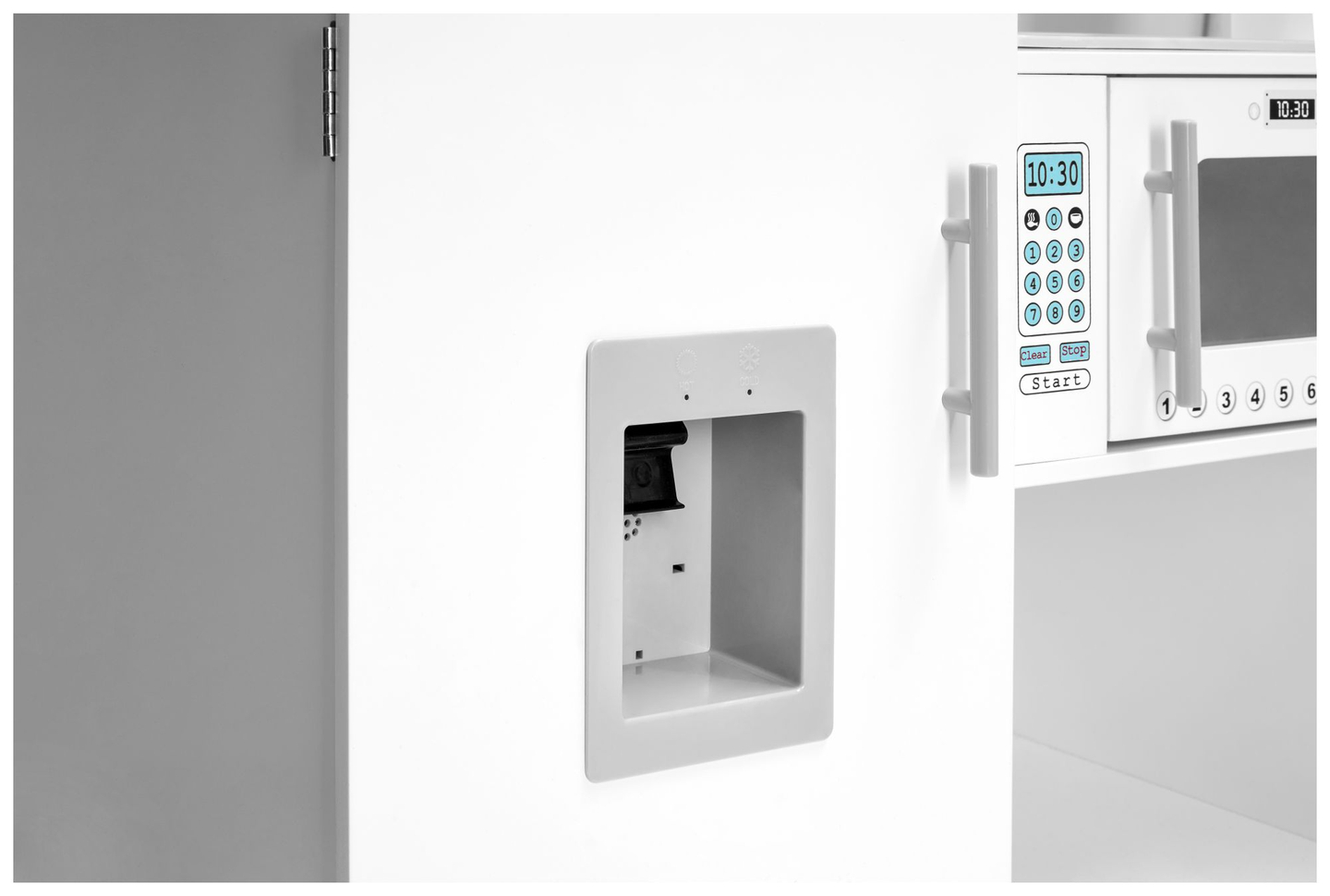 XXXL sarok fából készült konyha hűtőszekrénnyel, sütővel, mosógéppel, köténnyel és kiegészítőkkel