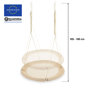 HyperMotion gólyafészek hinta - 100 cm átmérőjű, boho bézs színben