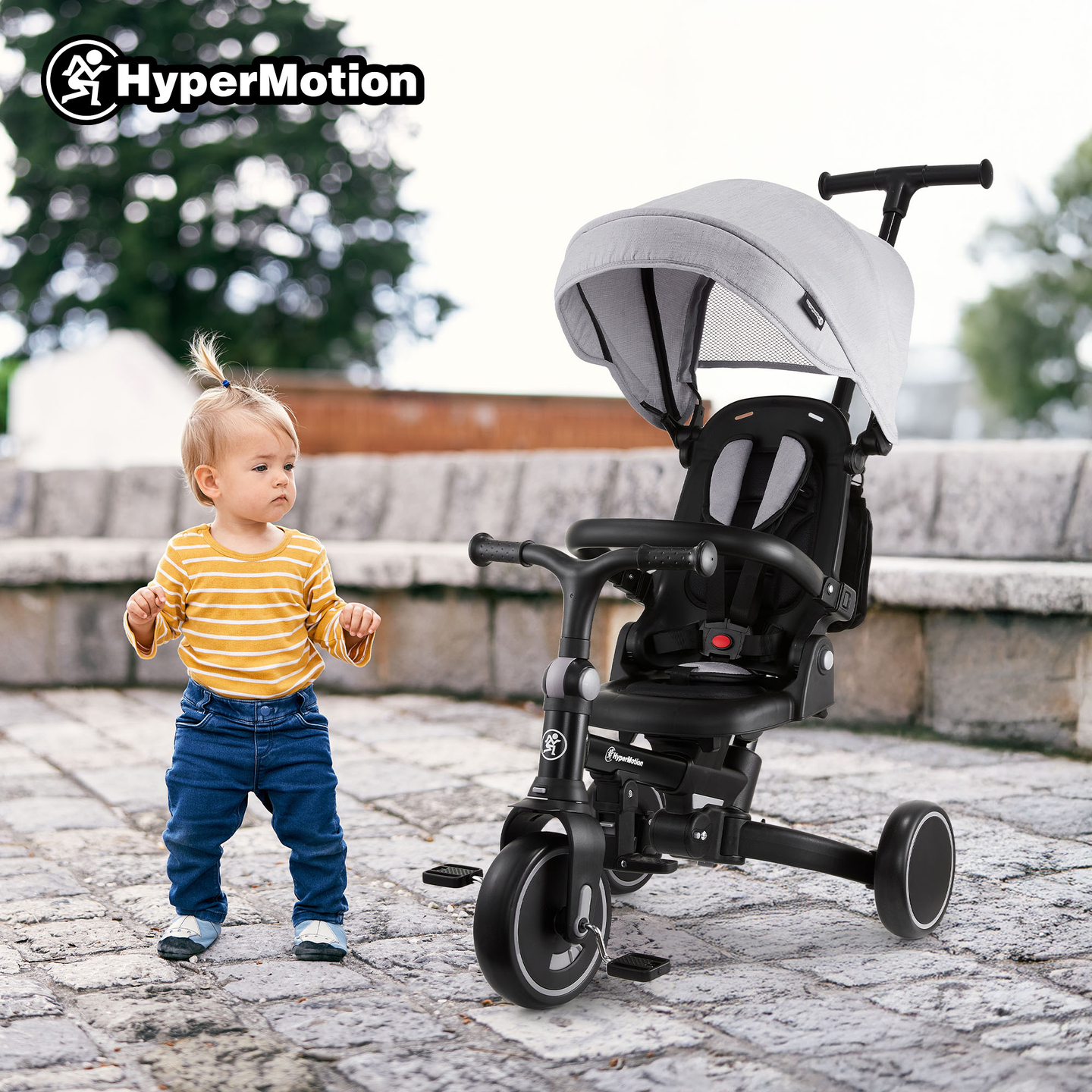 8in1 multifunkciós tricikli TOBI FOREST - szürke