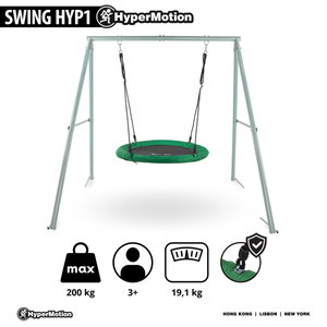 Gólyafészek típusú kerti hinta kerettel és kötelekkel