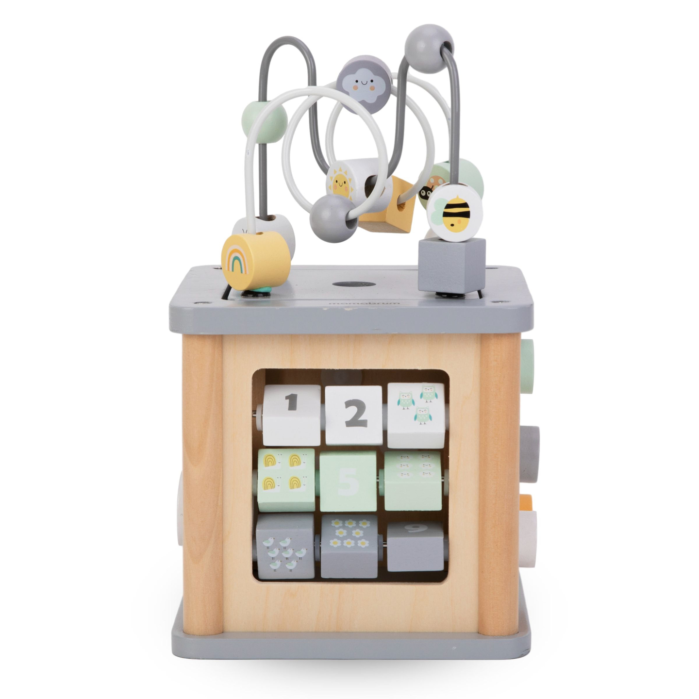 Montessori fából készült oktató kocka - motoros hurok