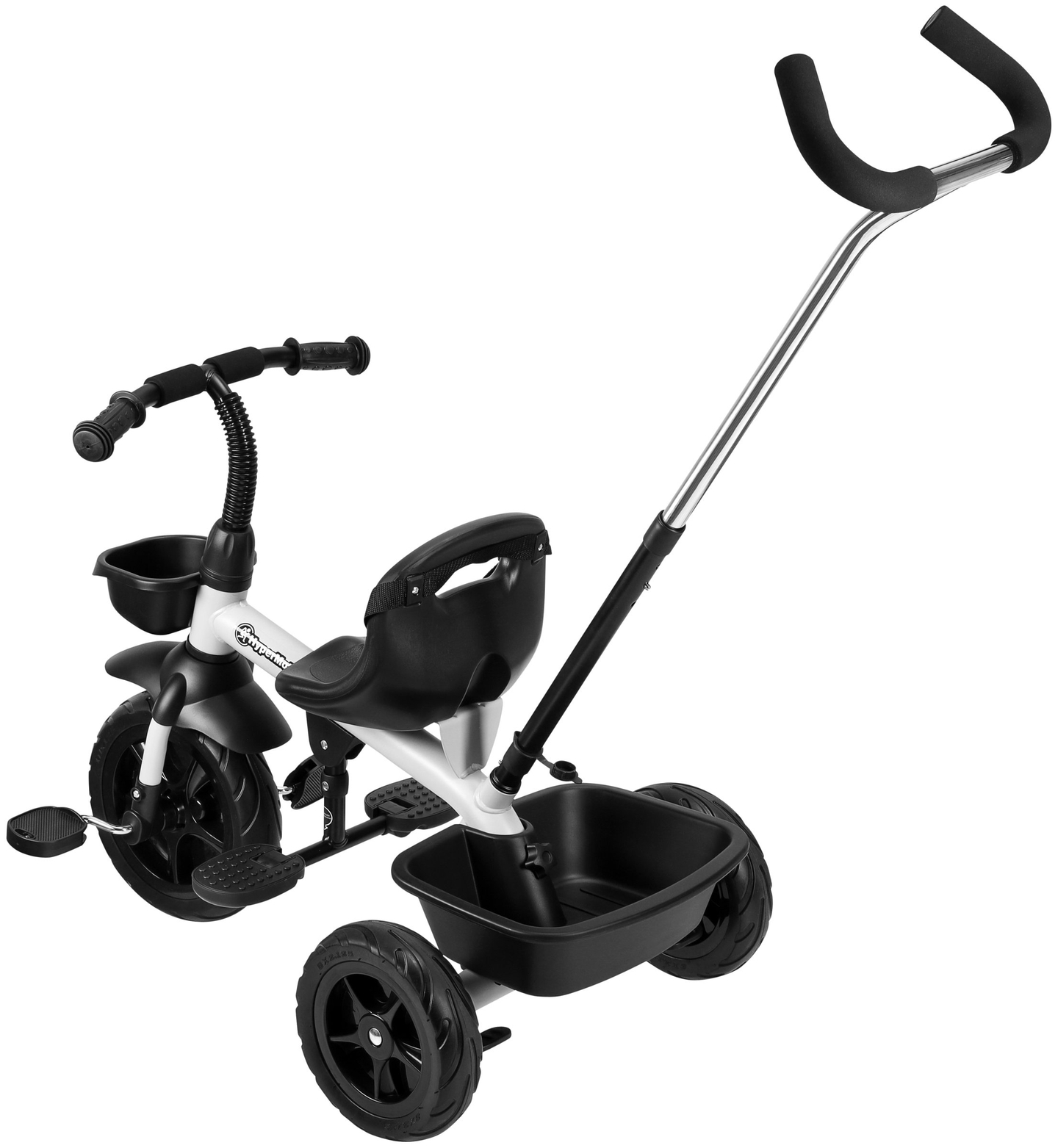 HyperMotion TOBI VECTOR háromkerekű - örökké tartó felfújható kerekek + tolórúd. Szín: világosszürke.