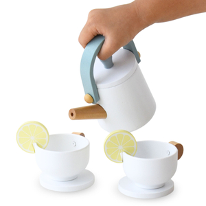 Nagy fa teáskészlet tálcával - 17 db