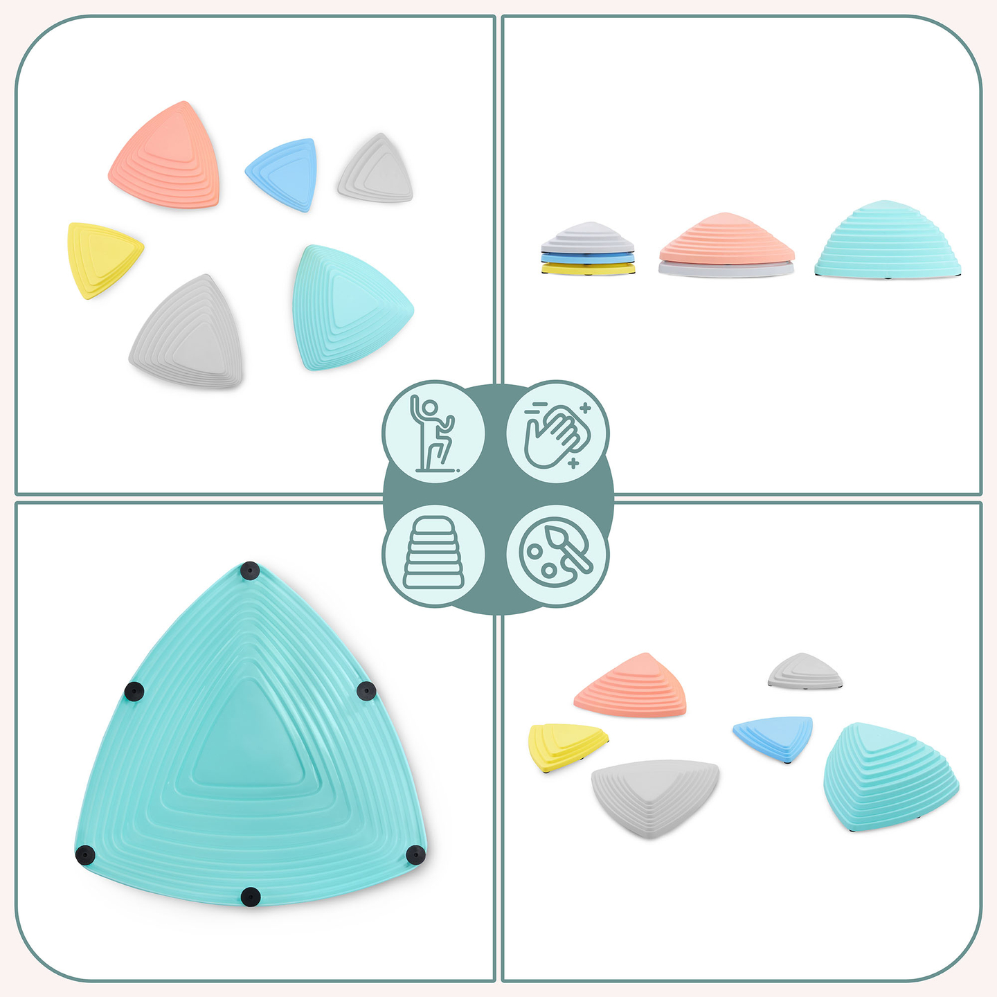 Színes egyensúlyozó kövek - 6 db