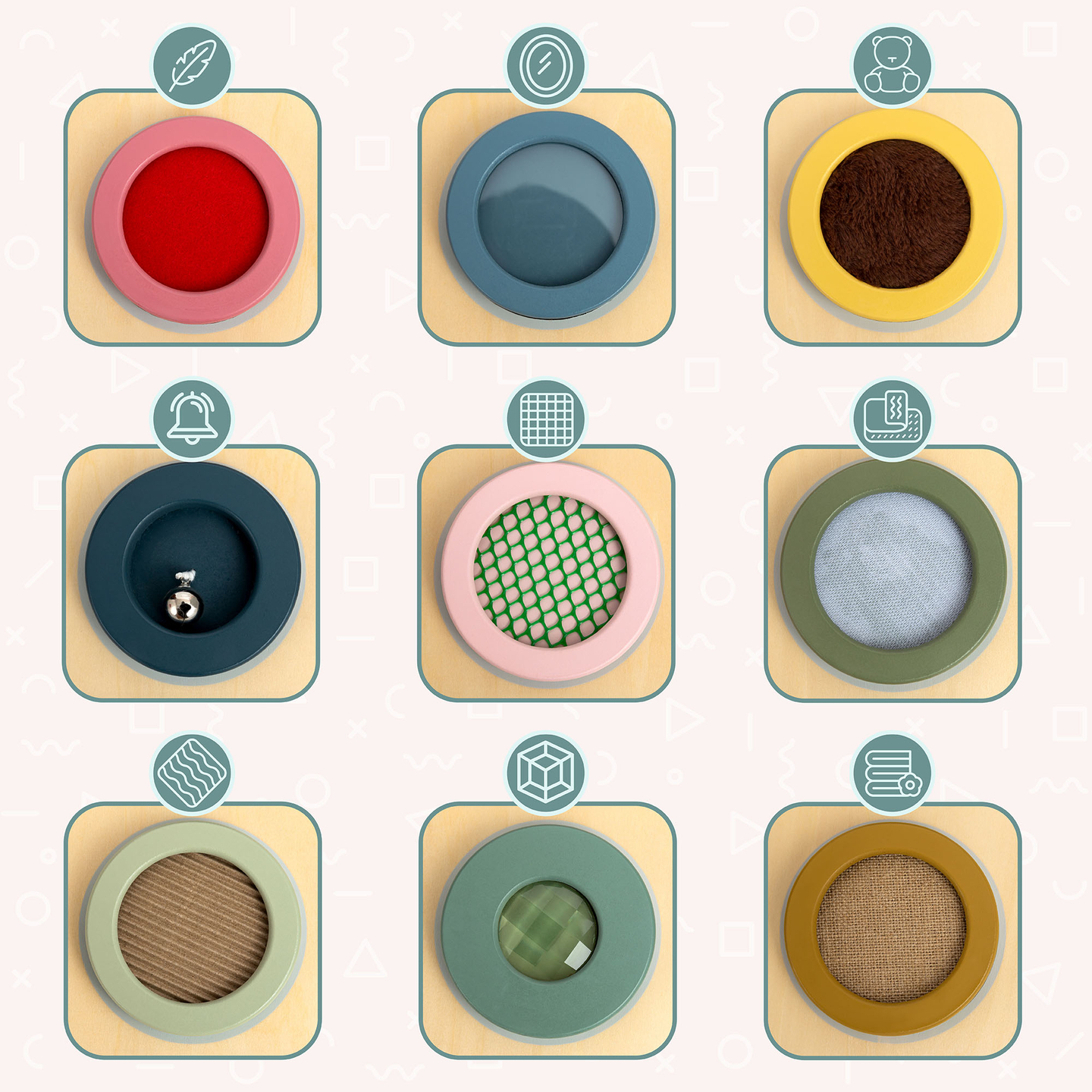 Montessori fa érzékszervi tábla – 9 textúra a tapintásérzék felfedezéséhez és fejlesztéséhez