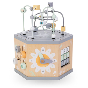 Interaktív 7 az 1-ben fából készült oktató kocka - motoros hurok