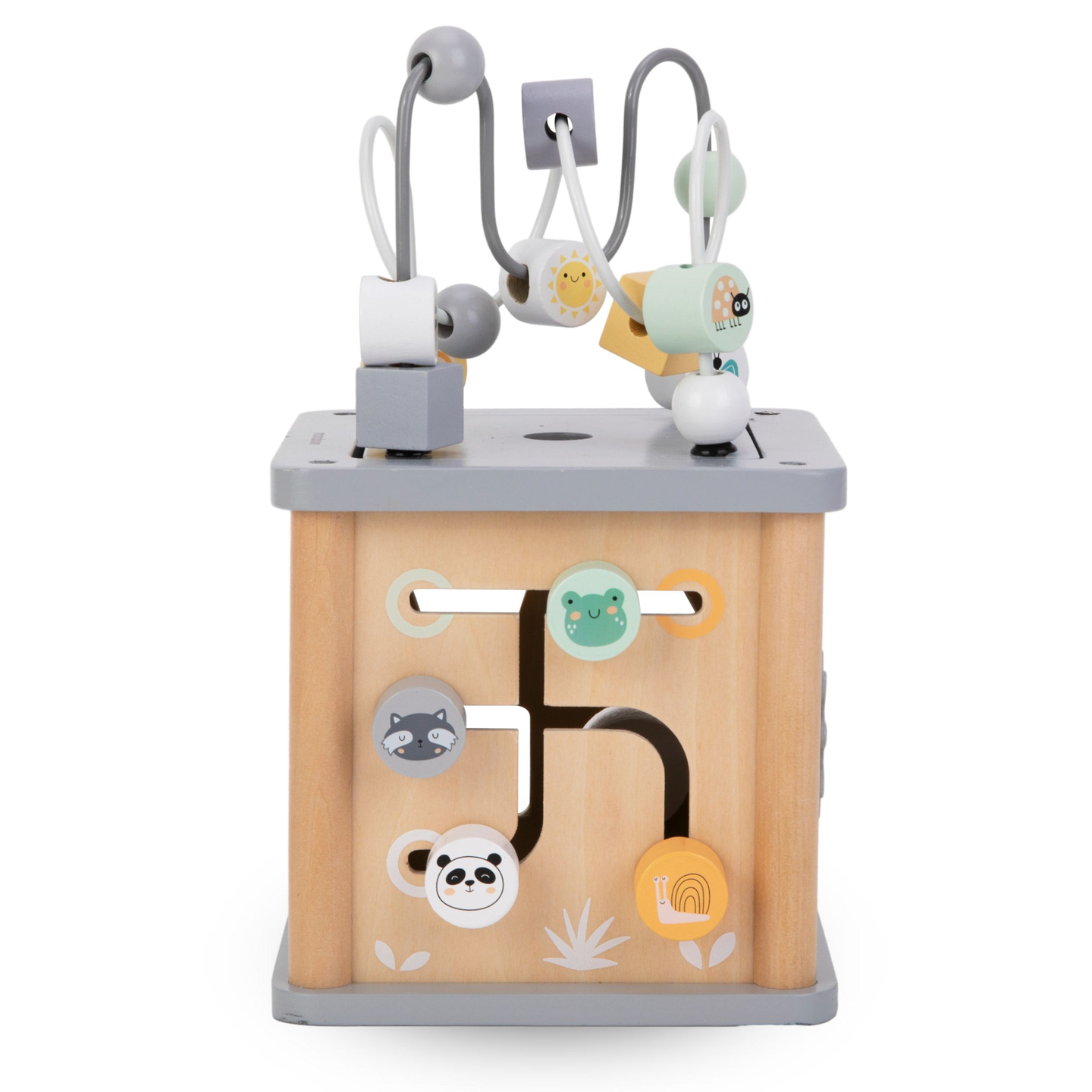 Montessori fából készült oktató kocka - motoros hurok