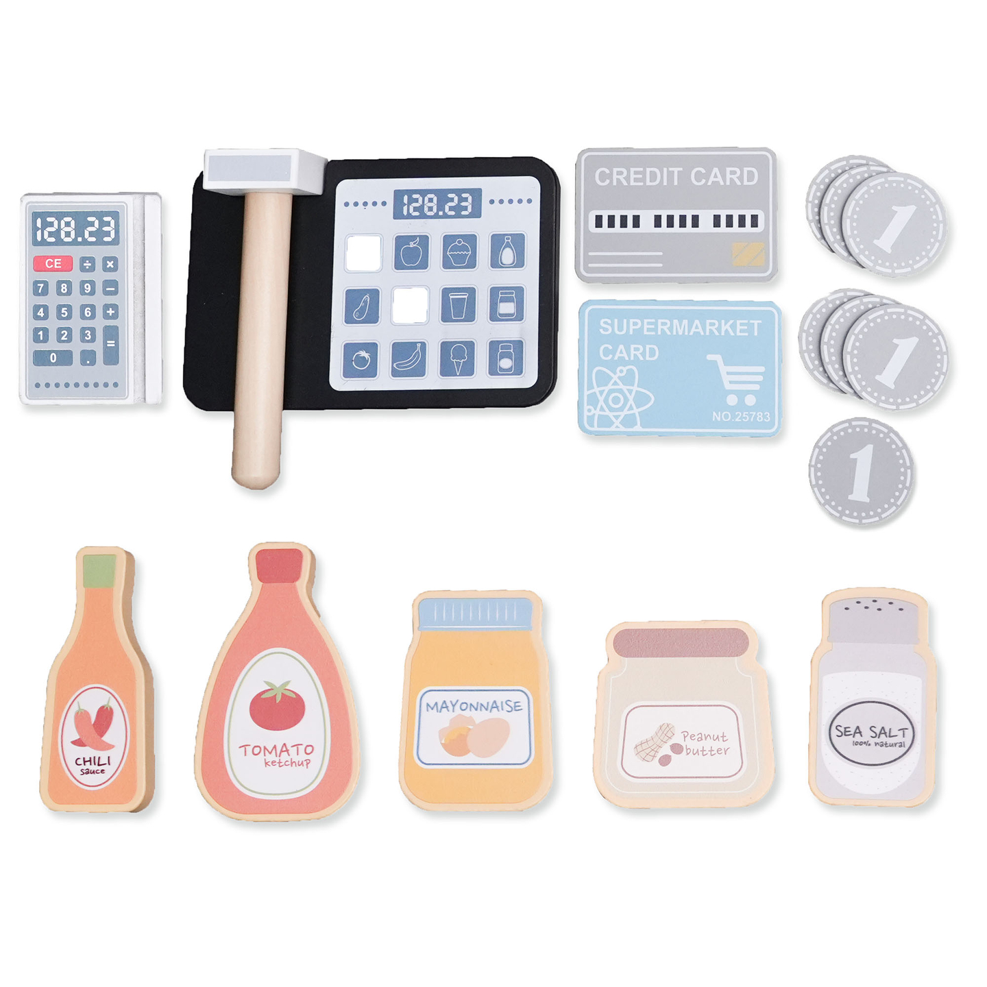 Nagy, fából készült XXXL gyermekbolt gyorsétteremmel - Sarki bolt + kávéfőző + sütő + hűtőszekrény - 106 ac.