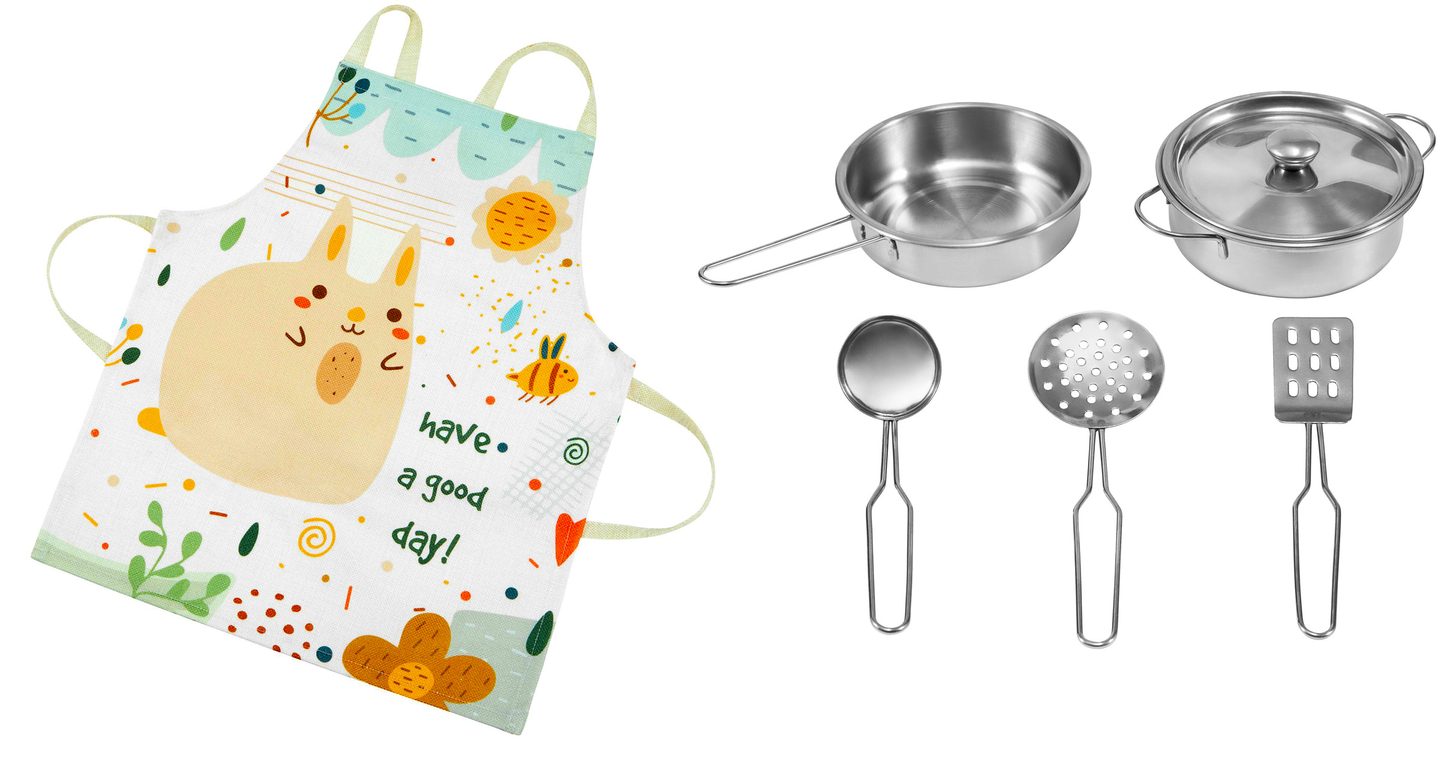 XXXL sarok fából készült konyha hűtőszekrénnyel, sütővel, mosógéppel, köténnyel és kiegészítőkkel