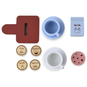 Fából készült kapszulás kávéfőző - kávézó tartozékokkal