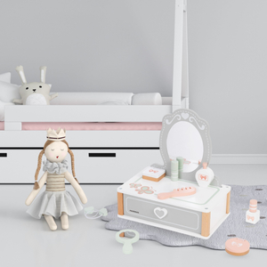 Fából készült gyermek öltözőasztal kiegészítőkkel