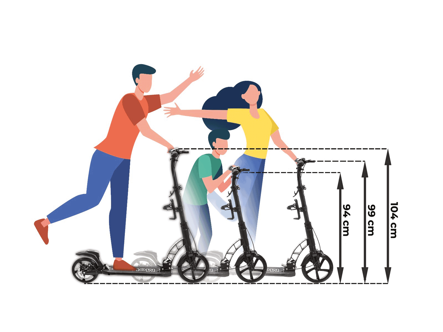 HyperMotion REGAMO felnőtt robogó - fekete