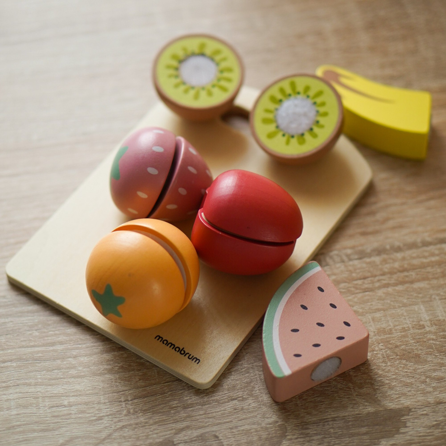 Fából készült vágó gyümölcs - készlet