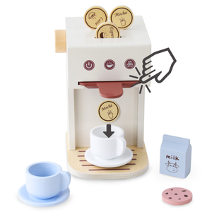 Fából készült kapszulás kávéfőző - kávézó tartozékokkal